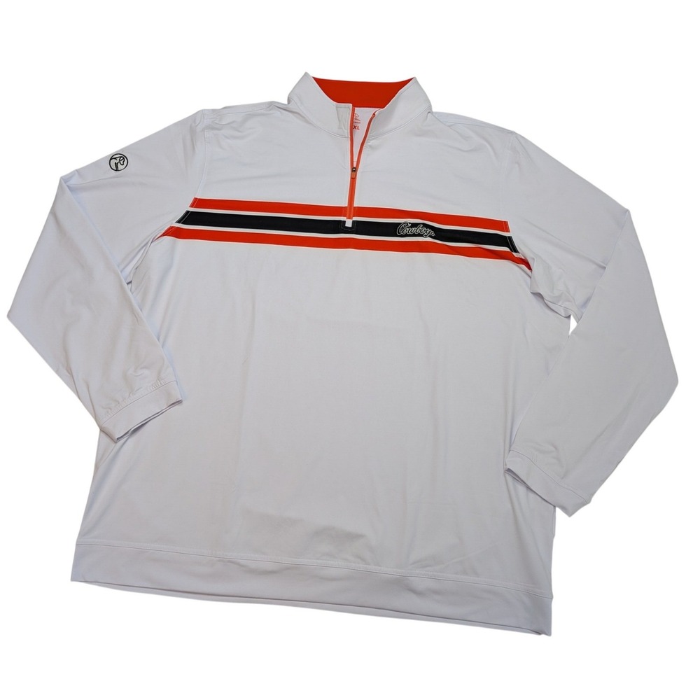 Rhoback Oklahoma State Cowboys Q-Zip Men's 3XL White Orange OSU Golf